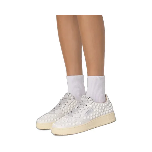 Autry Medalist Studded Lace-Up Sneakers