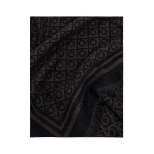 Ferragamo Fringed Hem Gancini Scarf