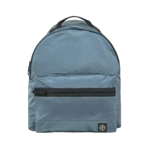 Stone Island Logo Patch Zipped Backpack