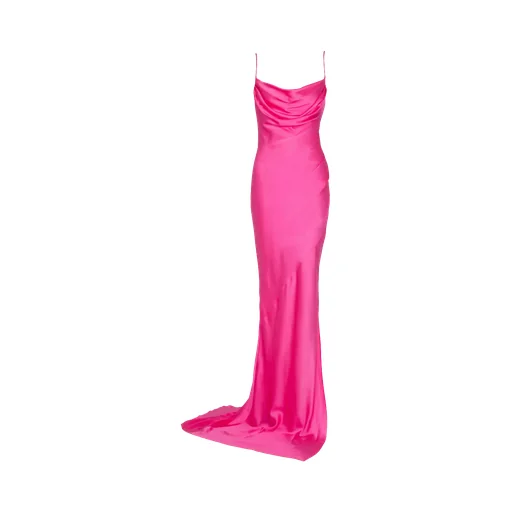 Draped Satin Slit Dress