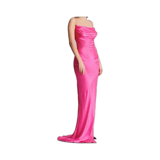 Draped Satin Slit Dress