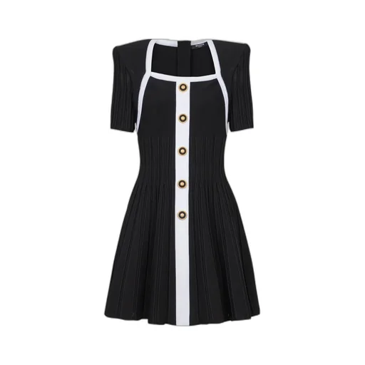 Two-Tone A-Line Knit Dress