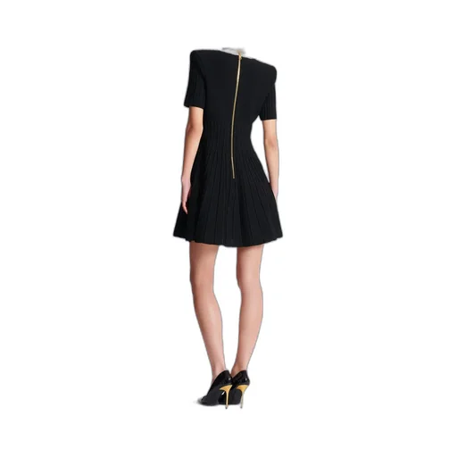 Two-Tone A-Line Knit Dress