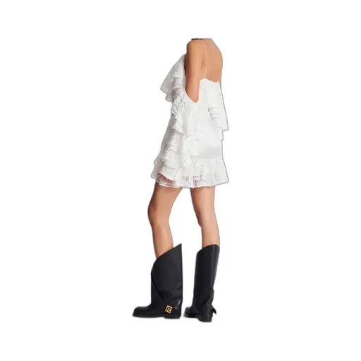 Flowing Dress With Lace Ruffles