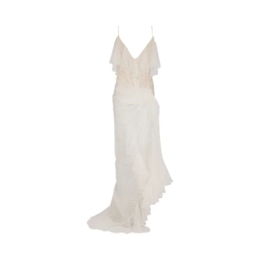 Long Flowing Dress With Lace Ruffles