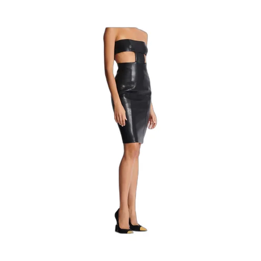 Strapless Lambskin Dress