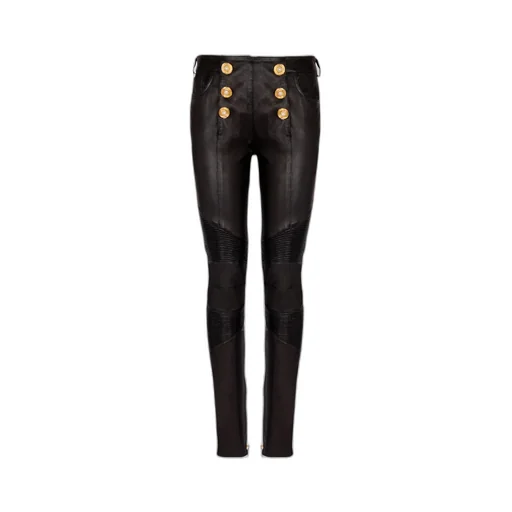 Lambskin Slim-Fit Biker Trousers