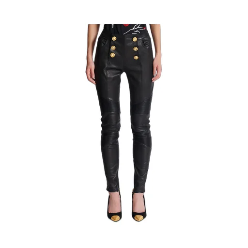 Lambskin Slim-Fit Biker Trousers