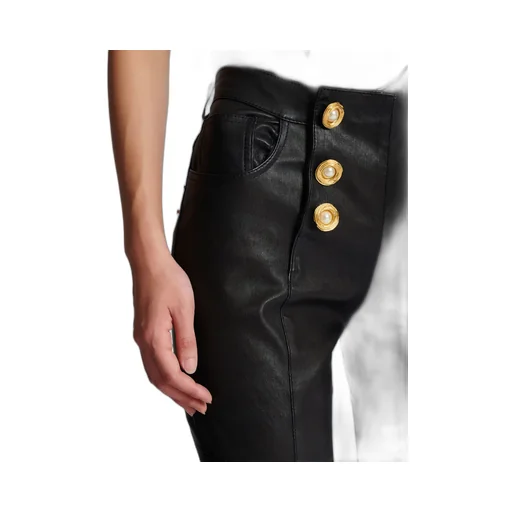 Lambskin Slim-Fit Biker Trousers