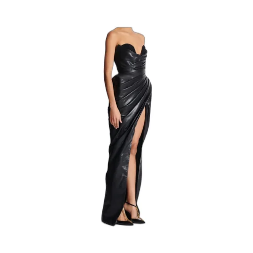Strapless Leather Bodycon Dress