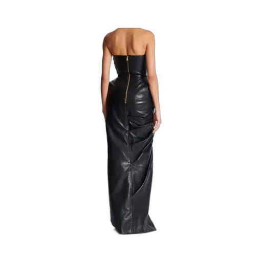 Strapless Leather Bodycon Dress