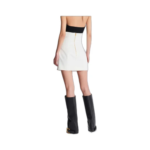 Double Crepe Tulip Skirt With Buttons