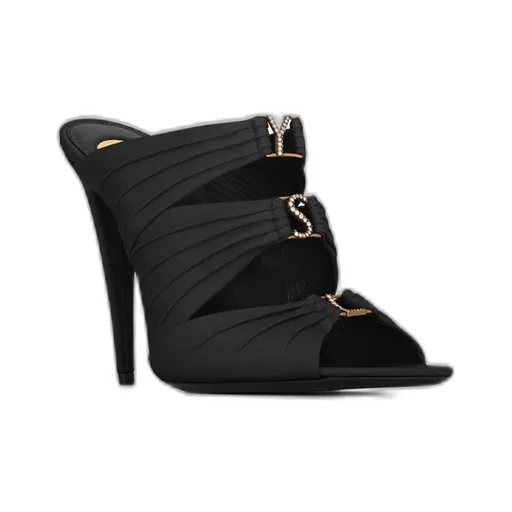 Saint Laurent Emilie Logo Embellished Mules