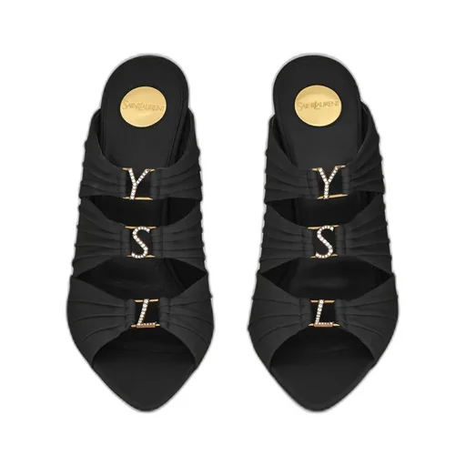 Saint Laurent Emilie Logo Embellished Mules