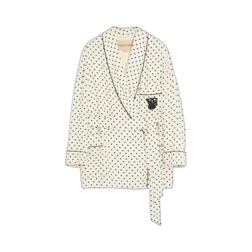 Valentino Polka Dot Printed Belted Blazer
