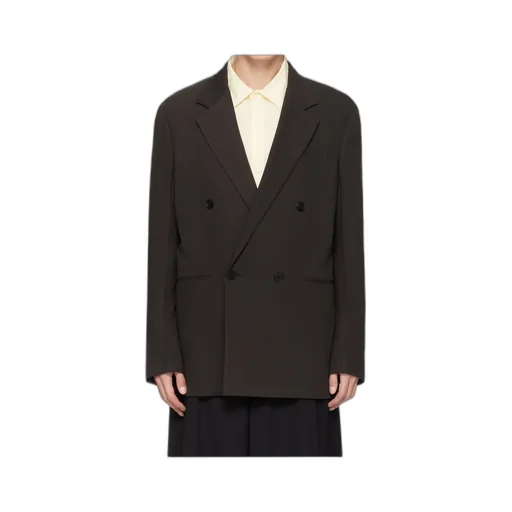 Wool Blend Double-Breasted Suit Jacket