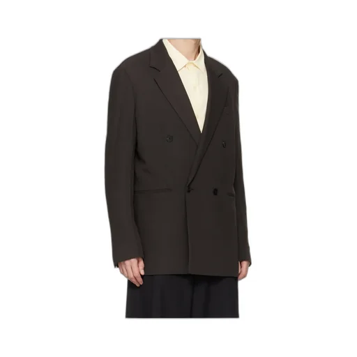 Wool Blend Double-Breasted Suit Jacket