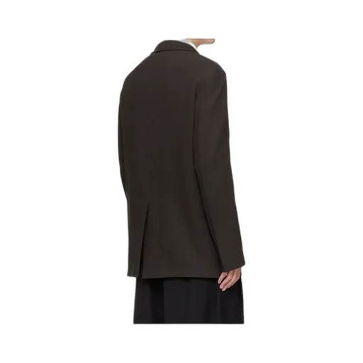 Wool Blend Double-Breasted Suit Jacket