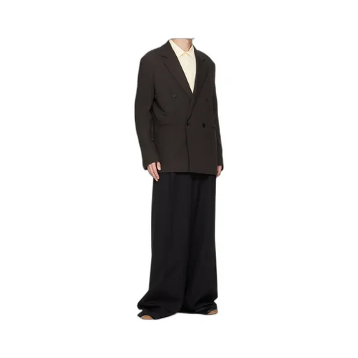 Wool Blend Double-Breasted Suit Jacket