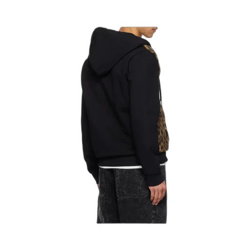 Zipped Faux-Fur Hoodie