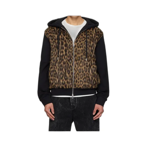 Zipped Faux-Fur Hoodie