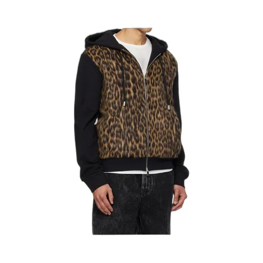 Zipped Faux-Fur Hoodie