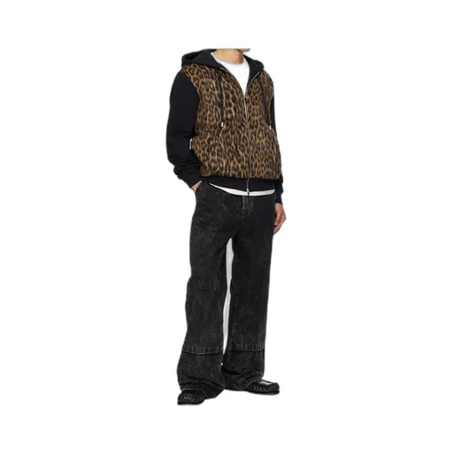 Zipped Faux-Fur Hoodie