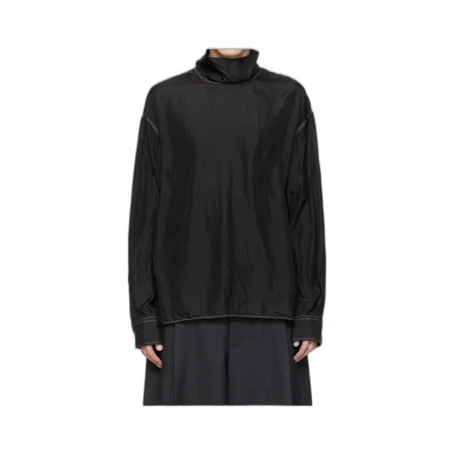 Silk Satin Turtleneck Shirt