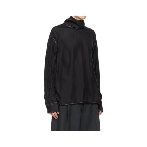 Silk Satin Turtleneck Shirt