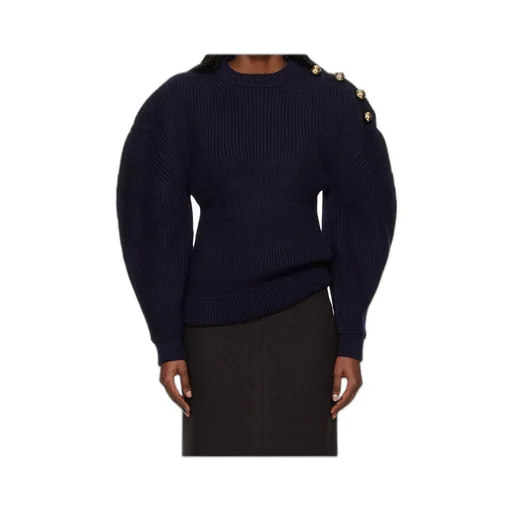 Ribbed Knitted Wool Sweater
