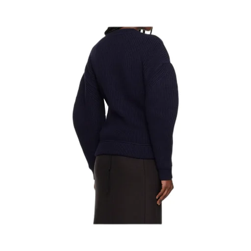 Ribbed Knitted Wool Sweater