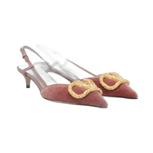 Vlogo Iconic Velvet Slingback Heels