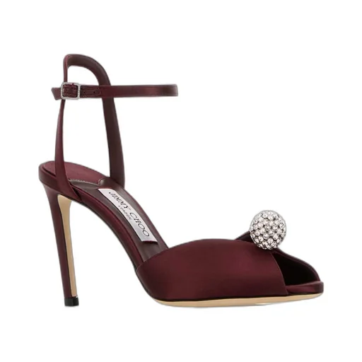 Jimmy Choo Sacora 85 Embellished Satin Sandals
