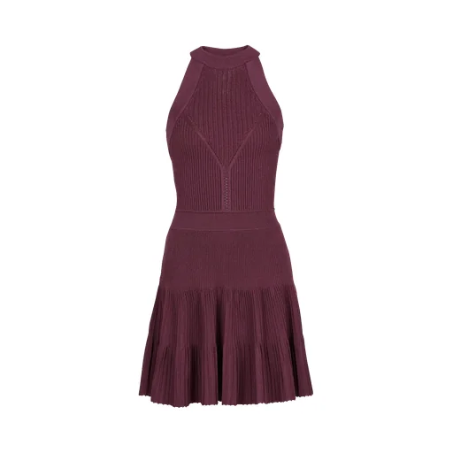 Sleeveless Flared Dress In Openwork Knit