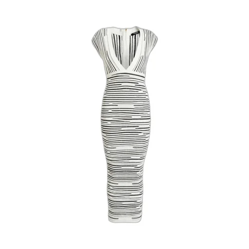 Sequined Sleeveless Zipper Midi Dress