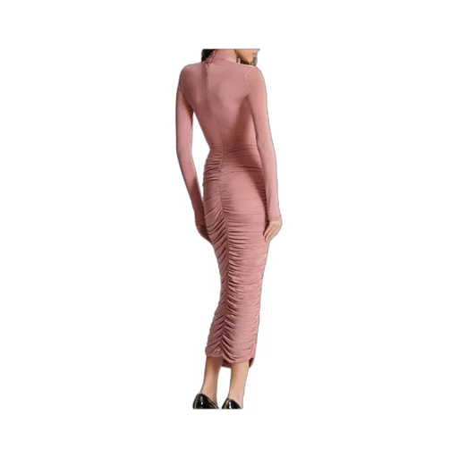 Pleated Jersey Midi Dress