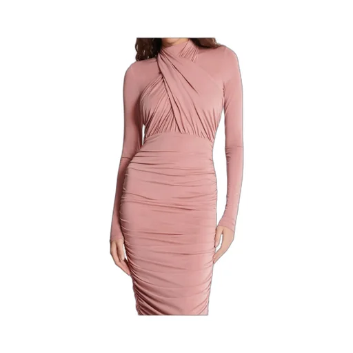 Pleated Jersey Midi Dress