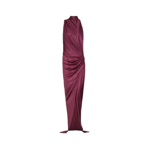 Balmain Draped Satin Long Dress