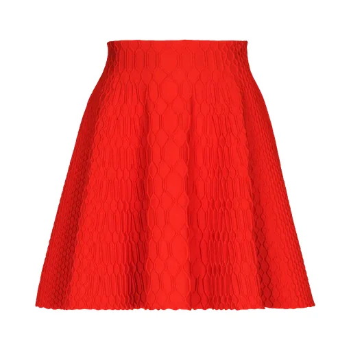 Flared Crocodile-Knit Skirt