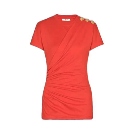 Short-Sleeved Draped Jersey T-Shirt