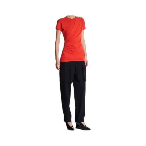Short-Sleeved Draped Jersey T-Shirt