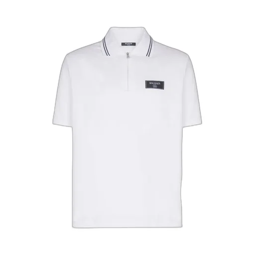 Monogrammed Polo Shirt With Balmain Couture Label