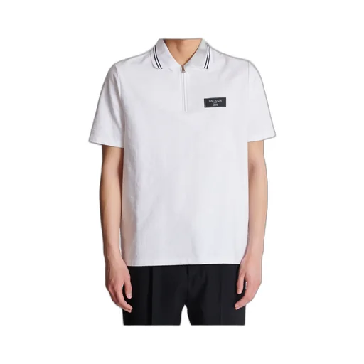 Monogrammed Polo Shirt With Balmain Couture Label