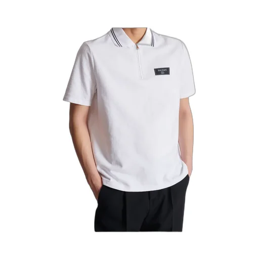 Monogrammed Polo Shirt With Balmain Couture Label