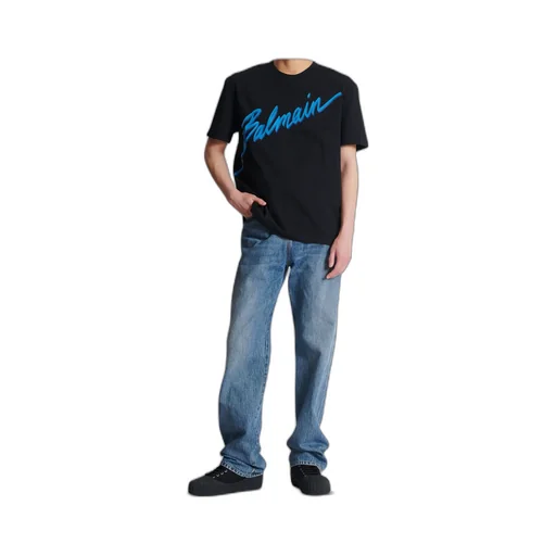 Balmain Lettre Flocked T-Shirt