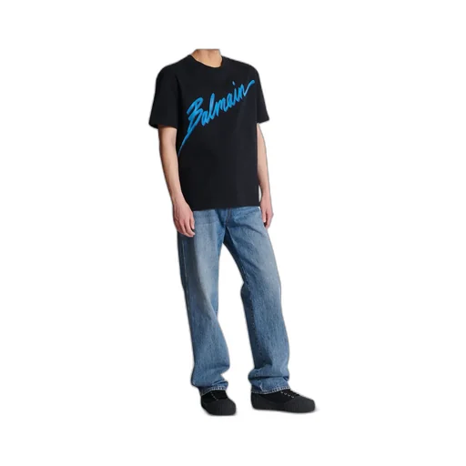 Balmain Lettre Flocked T-Shirt