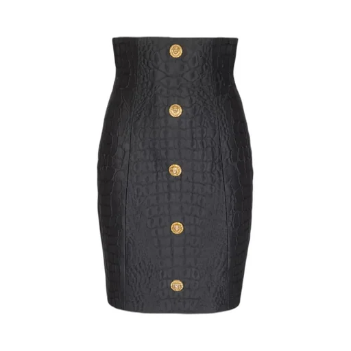 Crocodile-Look Pencil Skirt