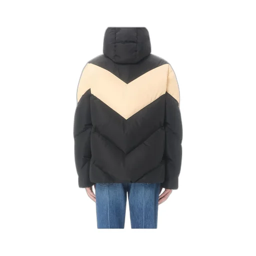 Valentino Hooded Down Jacket In Lightweight Nylon With Inlaid V And Vlogo Patch