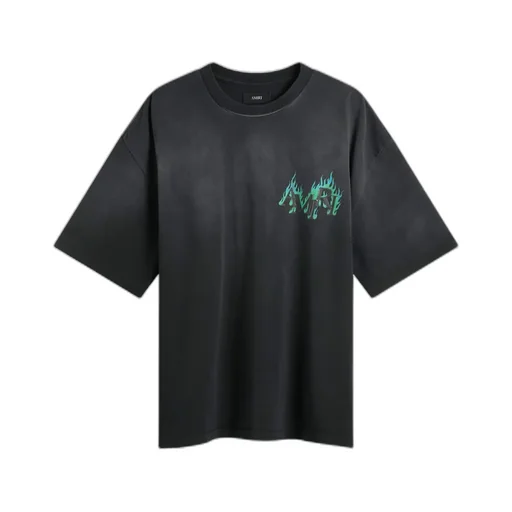 Amiri Logo Flames Crewneck T-Shirt