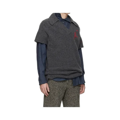 Wool And Cashmere Blend Logo Vest